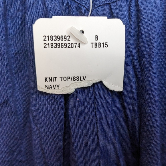 NWT Forever 21 Navy Flowy Lace Back Top Size L - Picture 4 of 11